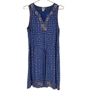 Lucky Brand Irving & Fine Multicolor Embroidered Sleeveless Mini Dress Medium